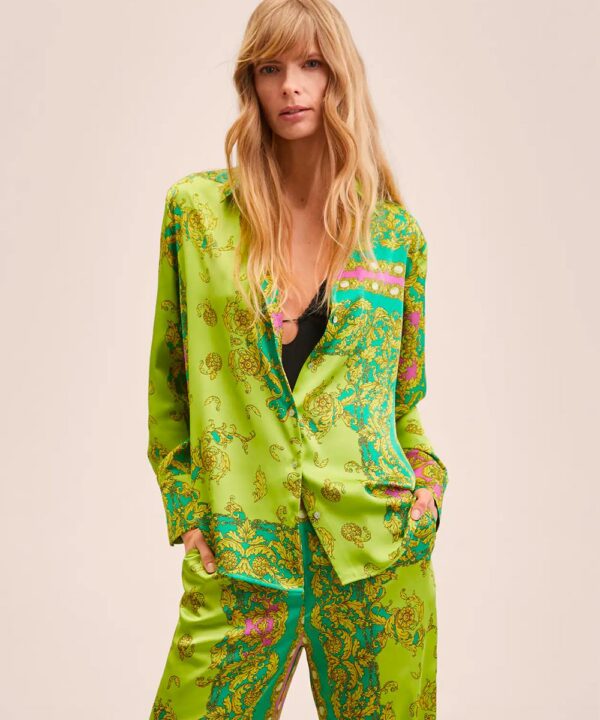 Satin print shirt